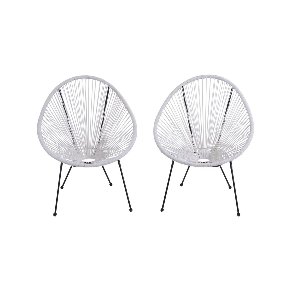 Modern Egg Shaped String Chairs (Set of 2)