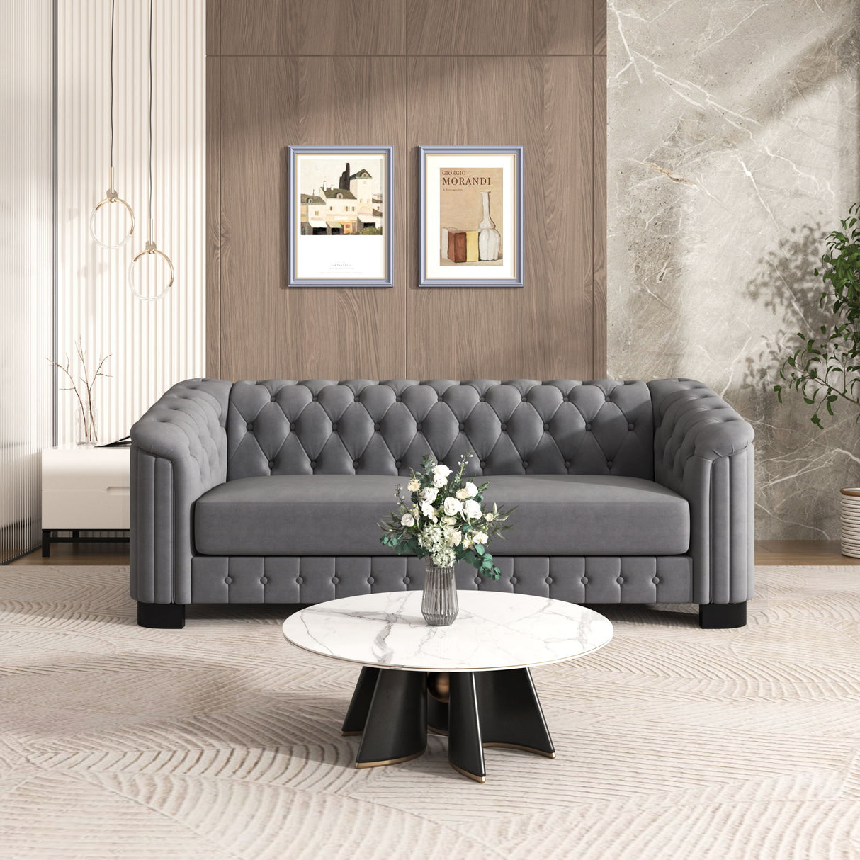 Sofa With Thick Removable Seat Cushion, 3 Seater