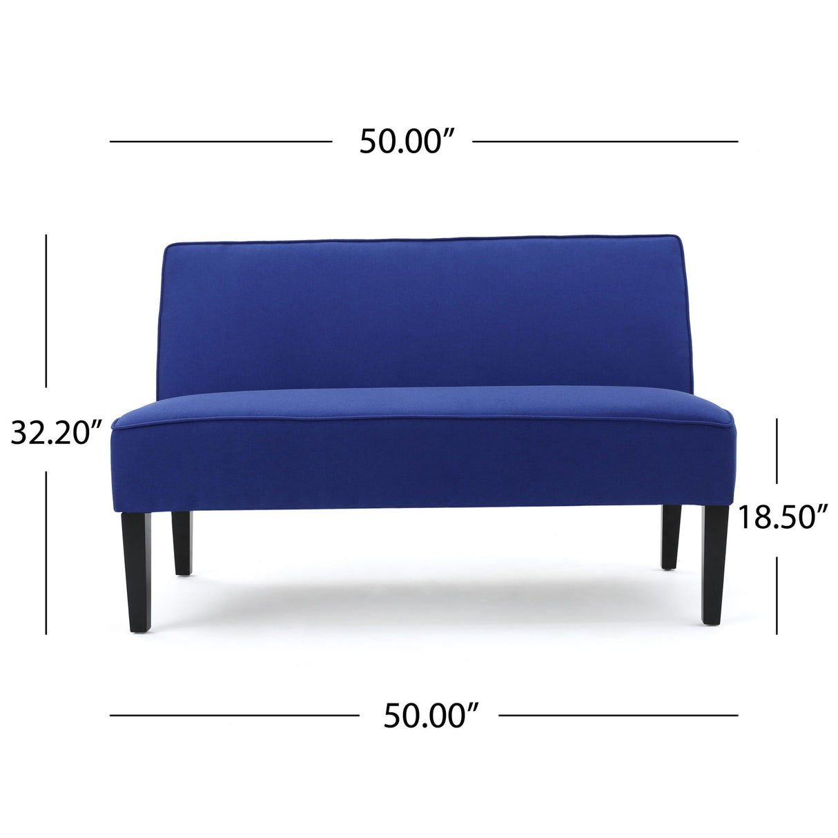 Contemporary Loveseat With Upholstered Fabric And Birch Wood Legs