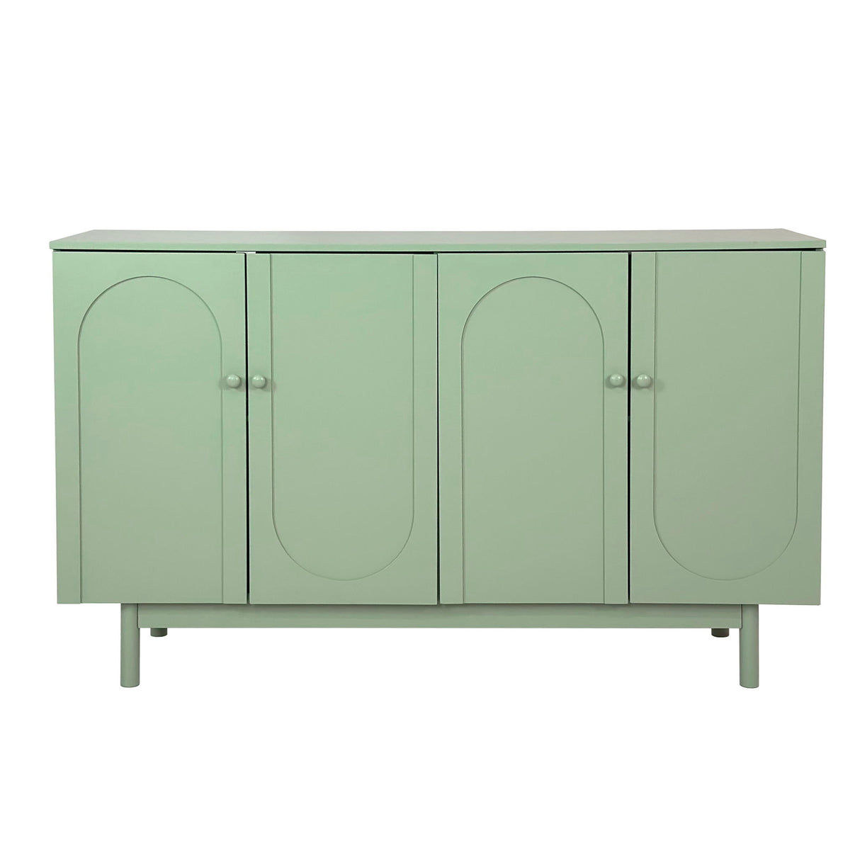 4 Door Intaglio Storage Cabinet - Mint Green