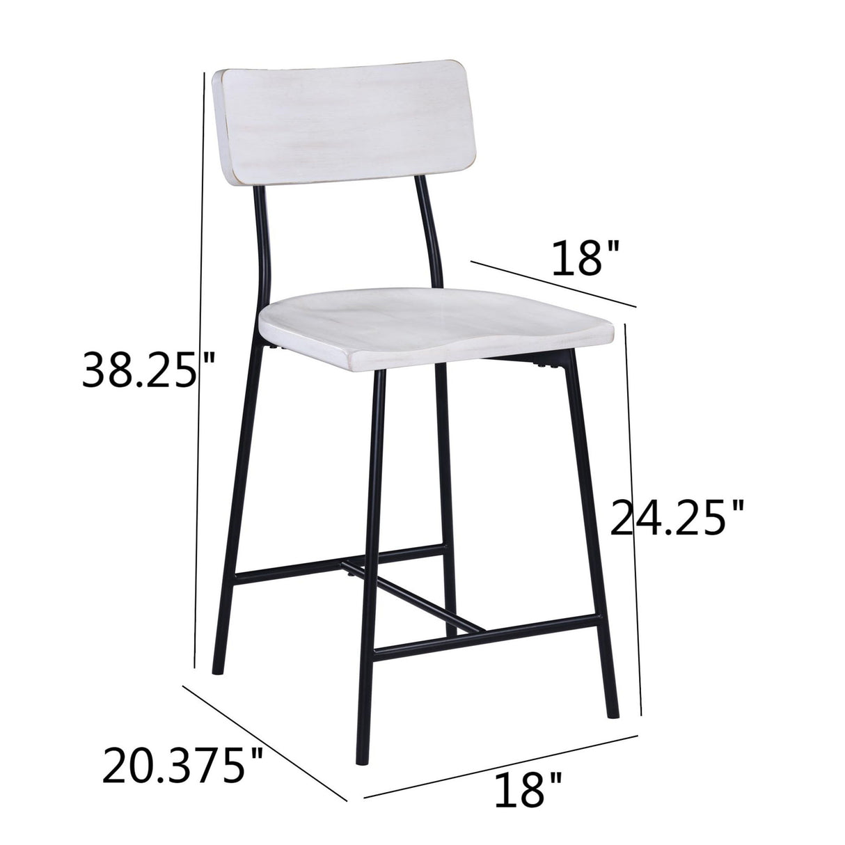 Badin - Counter Stool - White Washed
