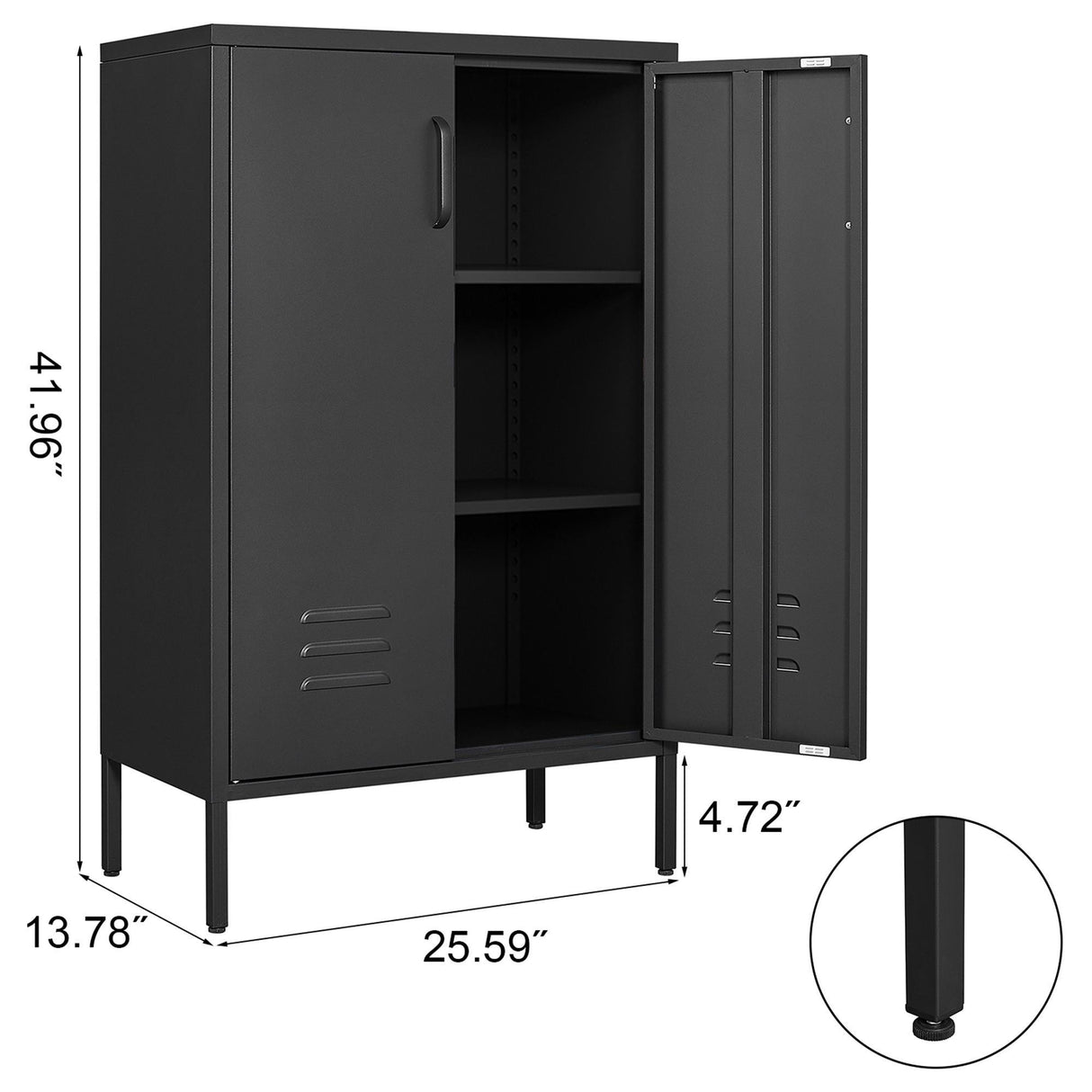 Suitable For Steel Storage Cabinets In Living Rooms, Kitchens, And Bedrooms, 2 Door Miscellaneous Storage Cabinet, Garage Tool Storage Cabinet, And Office File Cabinet 2 Movable Partitions