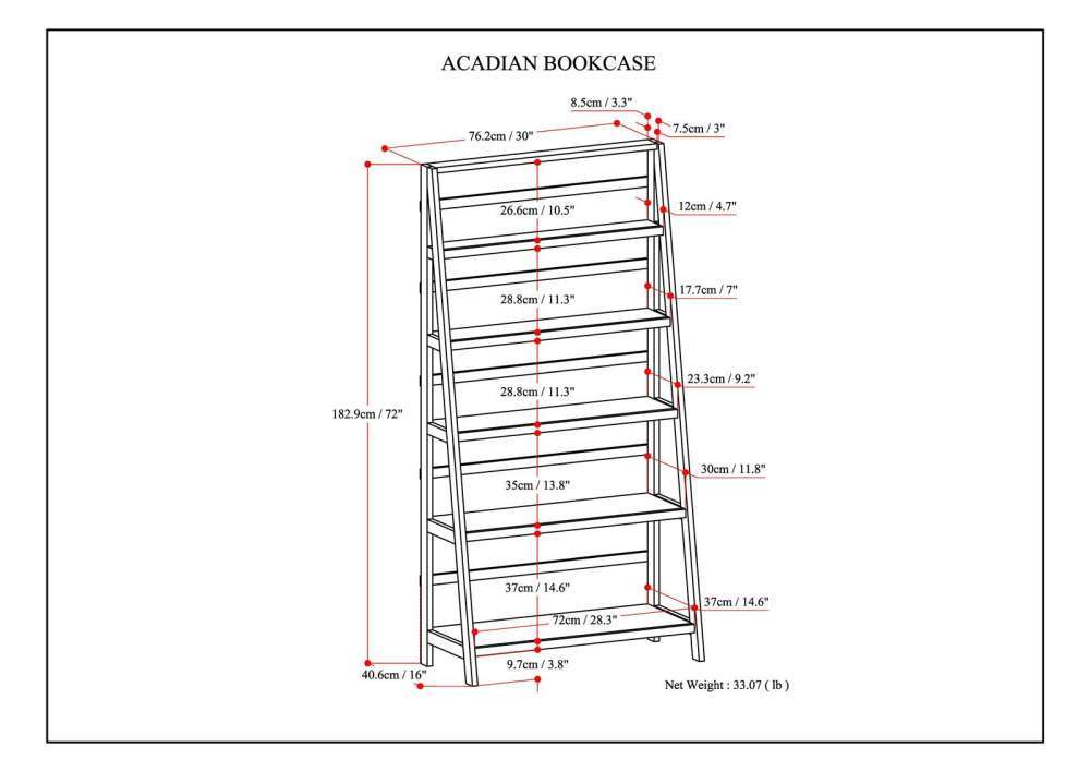 Acadian - Handcrafted Wide Bookcase