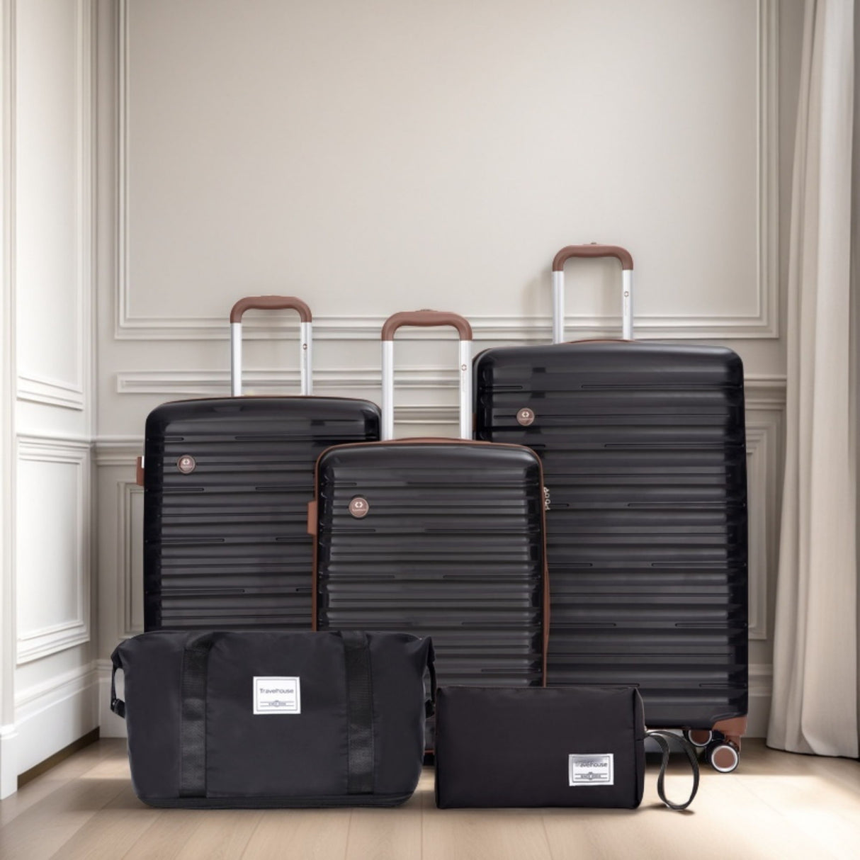 5 Piece Set Hardshell Carry On Luggage Set With Tsa Lock