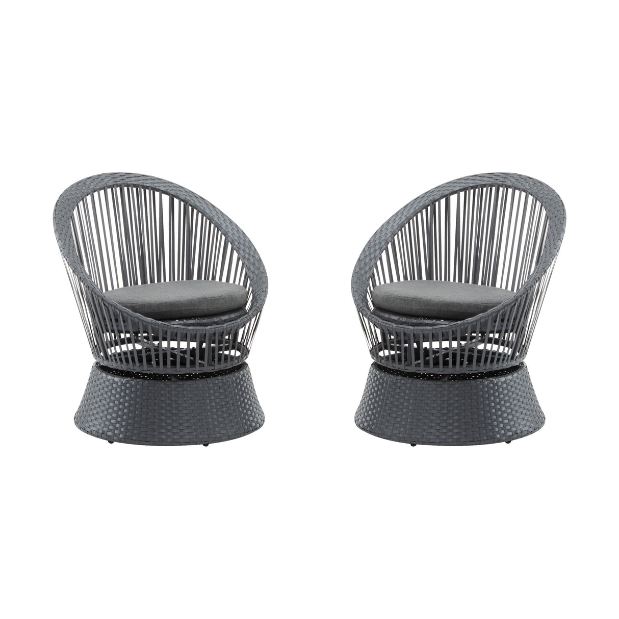 Modern Swivel Wicker Lounge Chair With Round Design