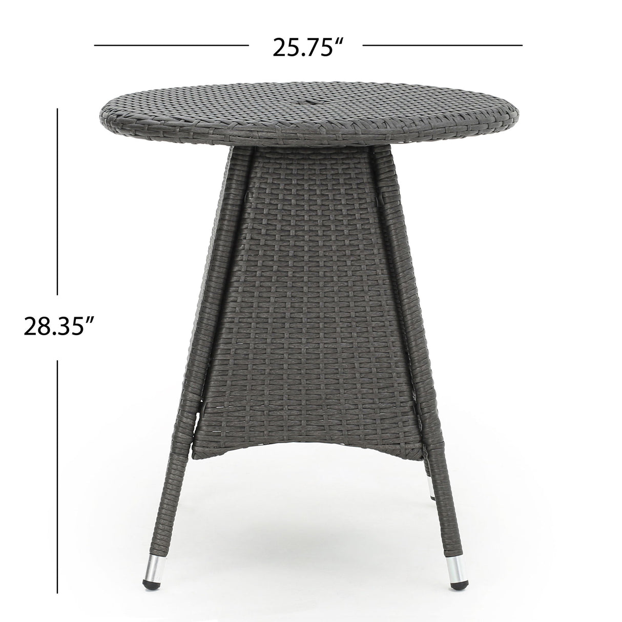 Outdoor Rattan Bistrotable With Surface Round - Gray