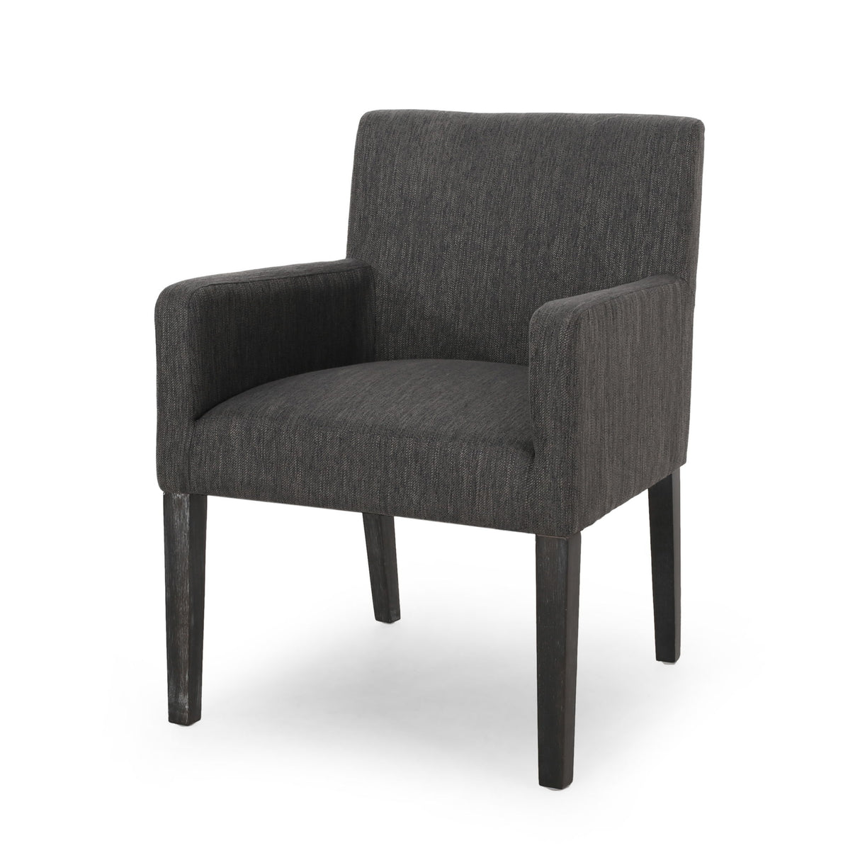 Contemporary Armchair With Track Arms - Charcoal