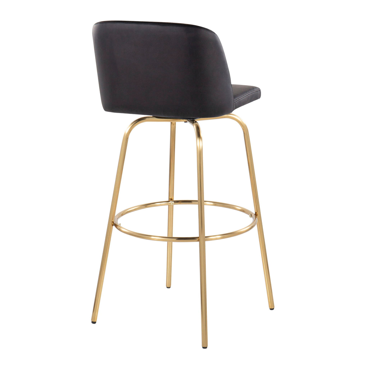 Toriano - Contemporary Fixed Height Barstool With Swivel And Round Footrest (Set of 2)