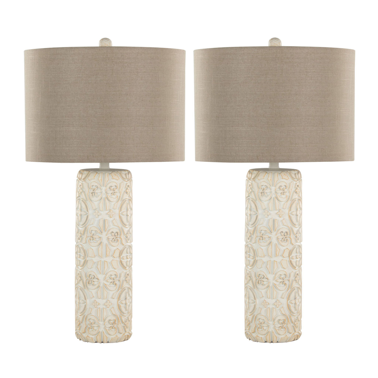 Charlotte - Contemporary Table Lamp (Set of 2) - Taos Brown / Beige