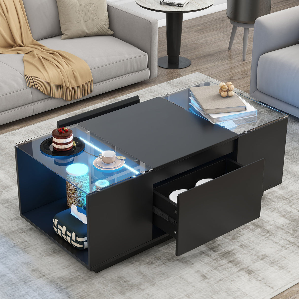 LED Coffee Table, Modern Center Table