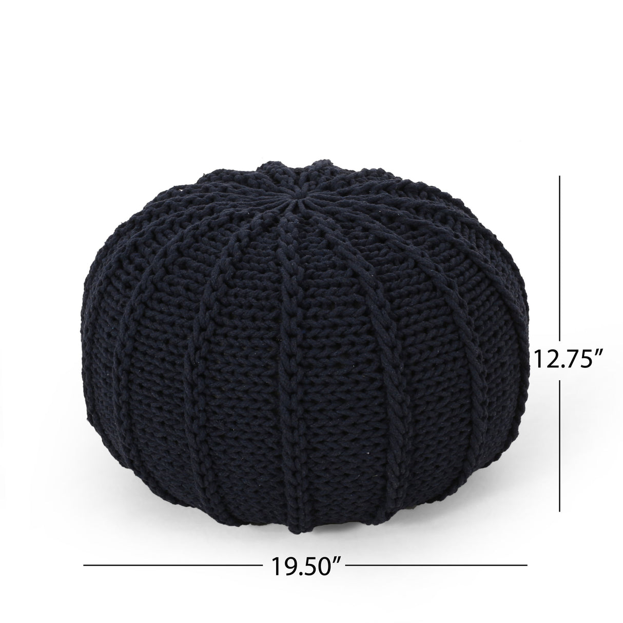 Bordeaux - Knitted Cotton Round Pouf Ottoman And Floor Cushion