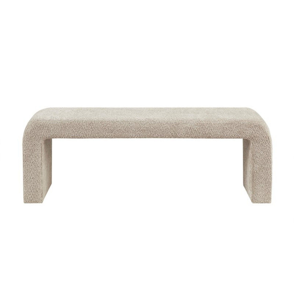 Modern Contemporary Boucle Waterfall Bench