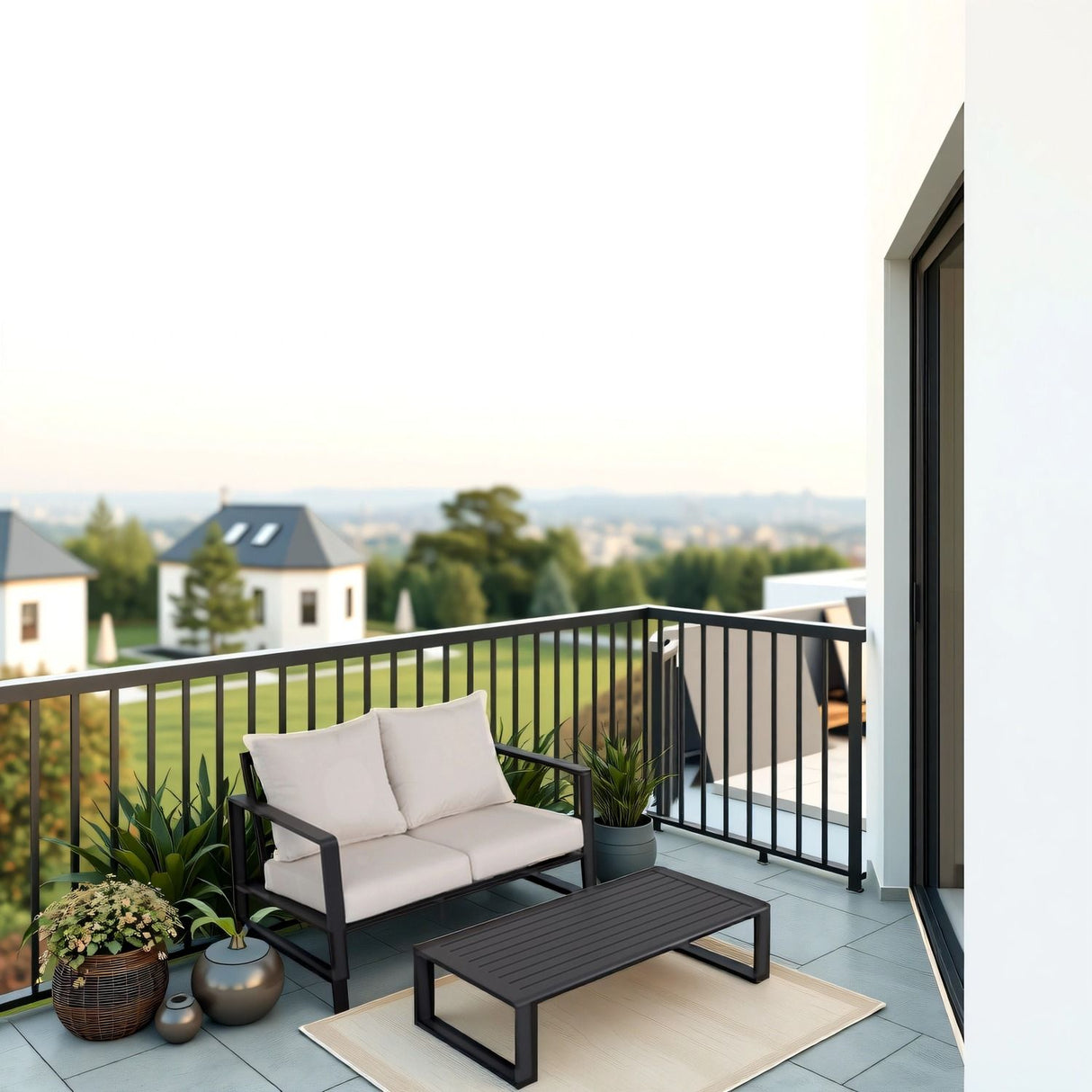 Durable Sofa With Rectangular Coffee Table