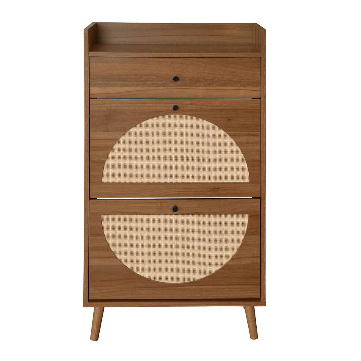 Allen - Rattan 2 Door 1 Drawer Cabinet Shoe Rack For Entrance