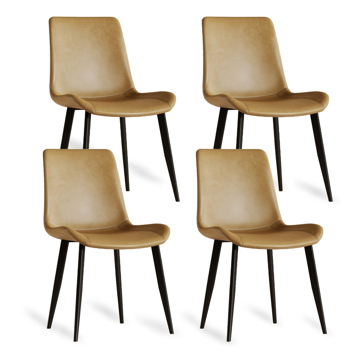 Dining Chairs With Carbon Steel Legs (Set of 4) - Brown