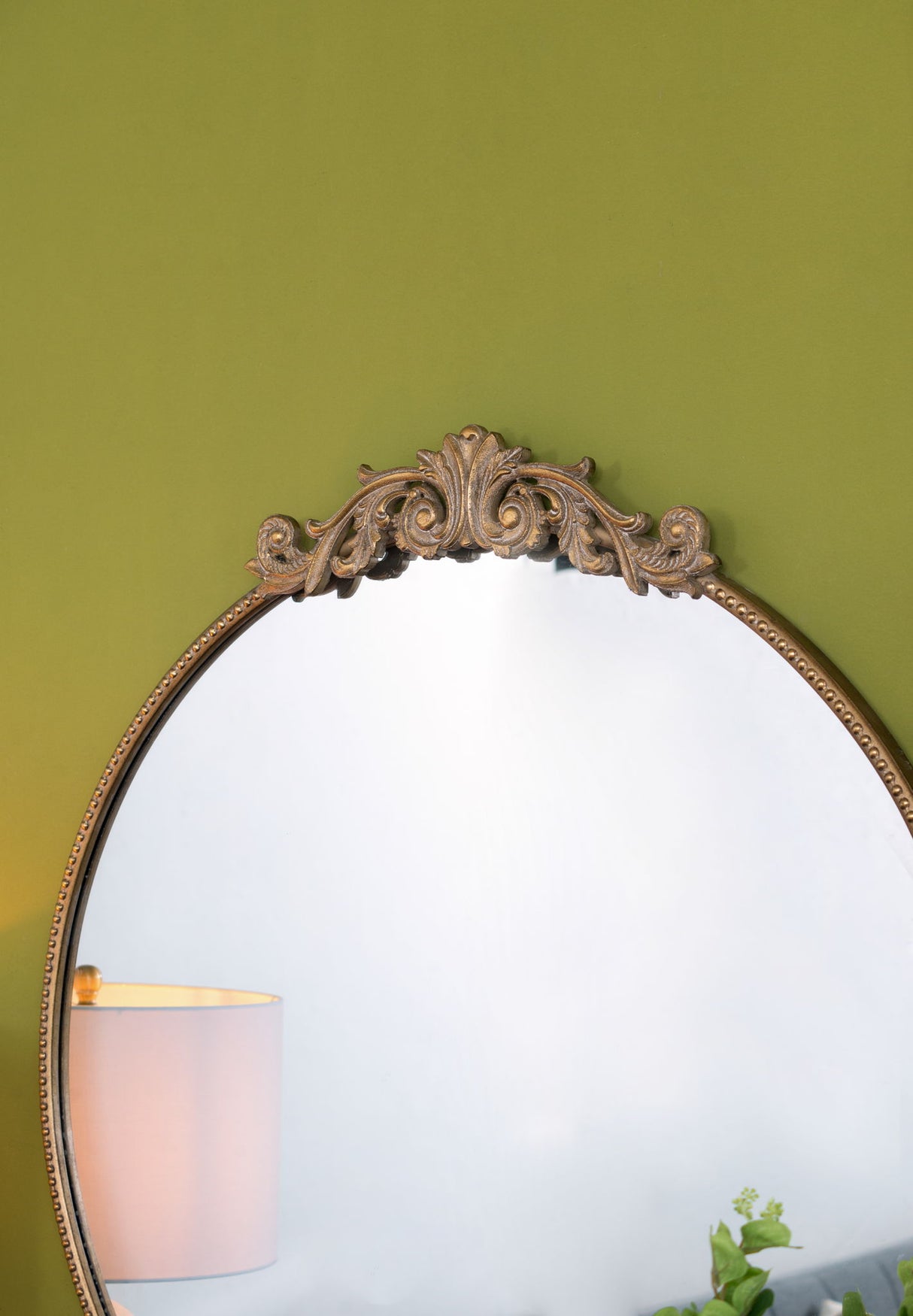 Classic Design Mirror With Baroque Inspired Frame For Bathroom, Entryway Console Lean Against Wall