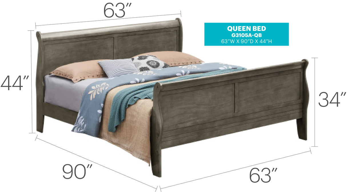 Panel Sleigh Bed