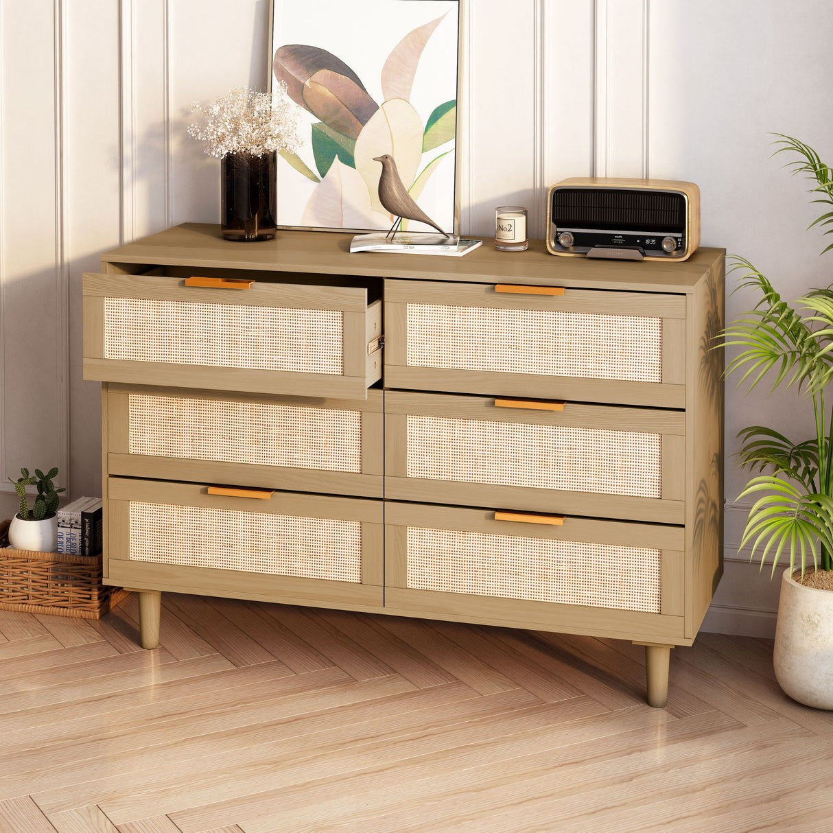 6 Drawer Storage Modern Cabinet For Bedroom
