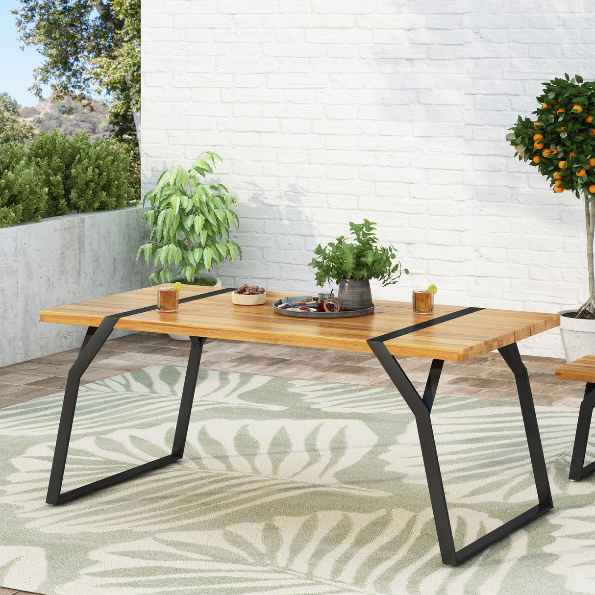 Zora - Dining Table Industrial & Iron Table - Black