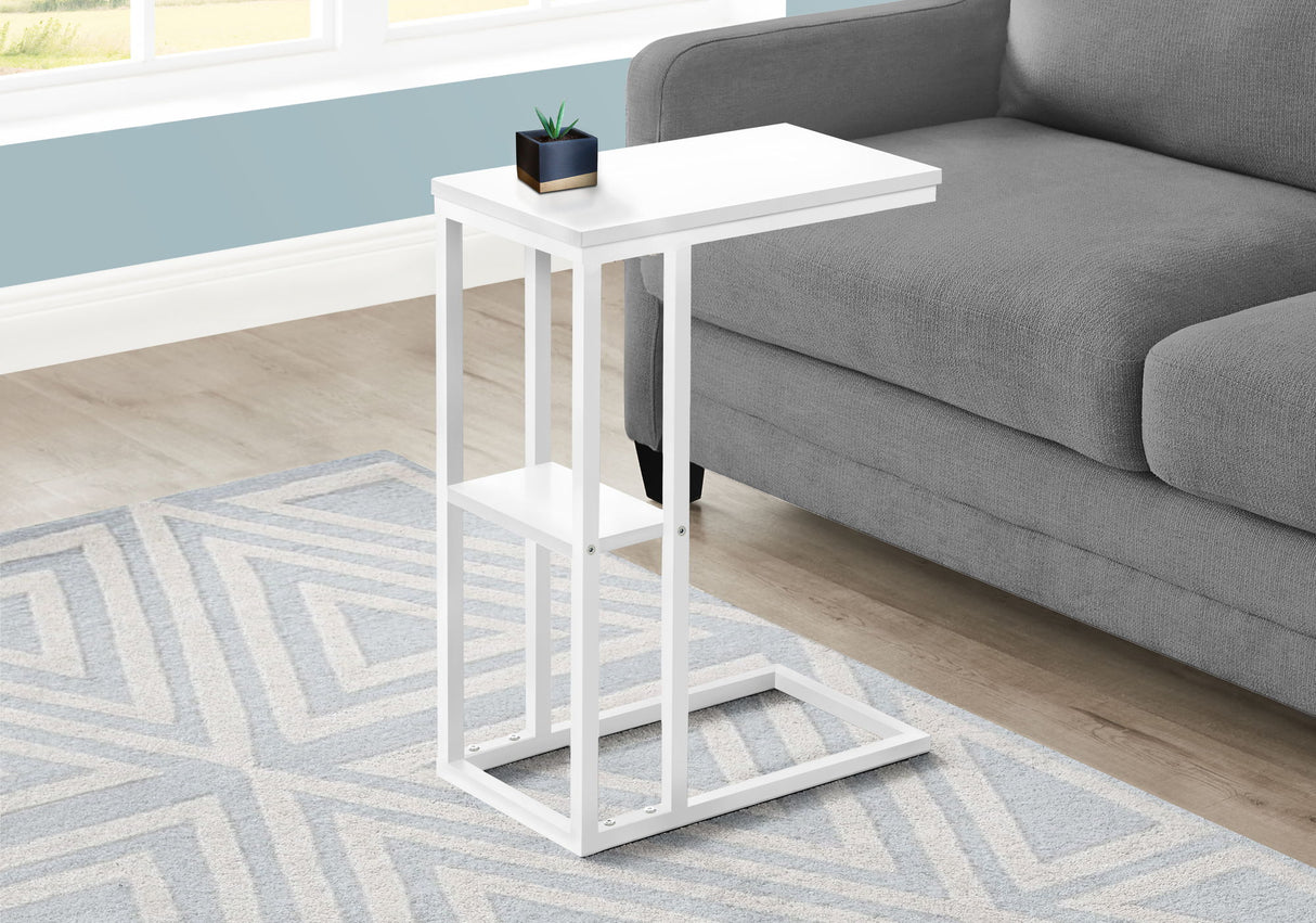 Accent Table, C - Shaped, Marble Look Contemporary & Modern Convenient Design