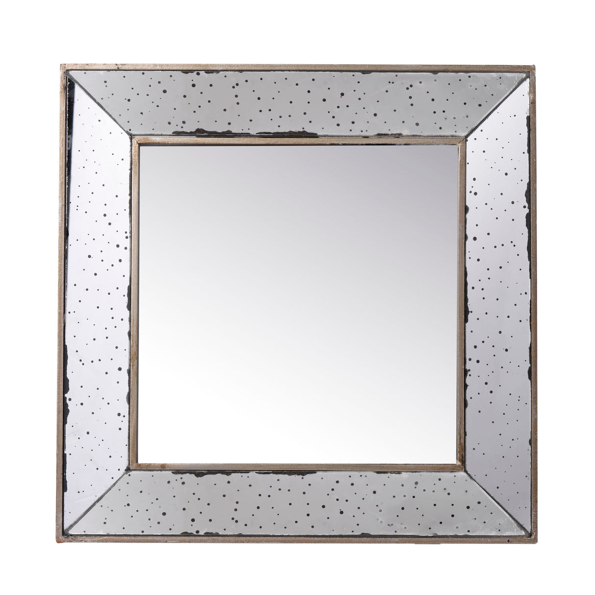 Distressed Accent Mirror, Traditional Style Framed Wall Mirror For Living Room