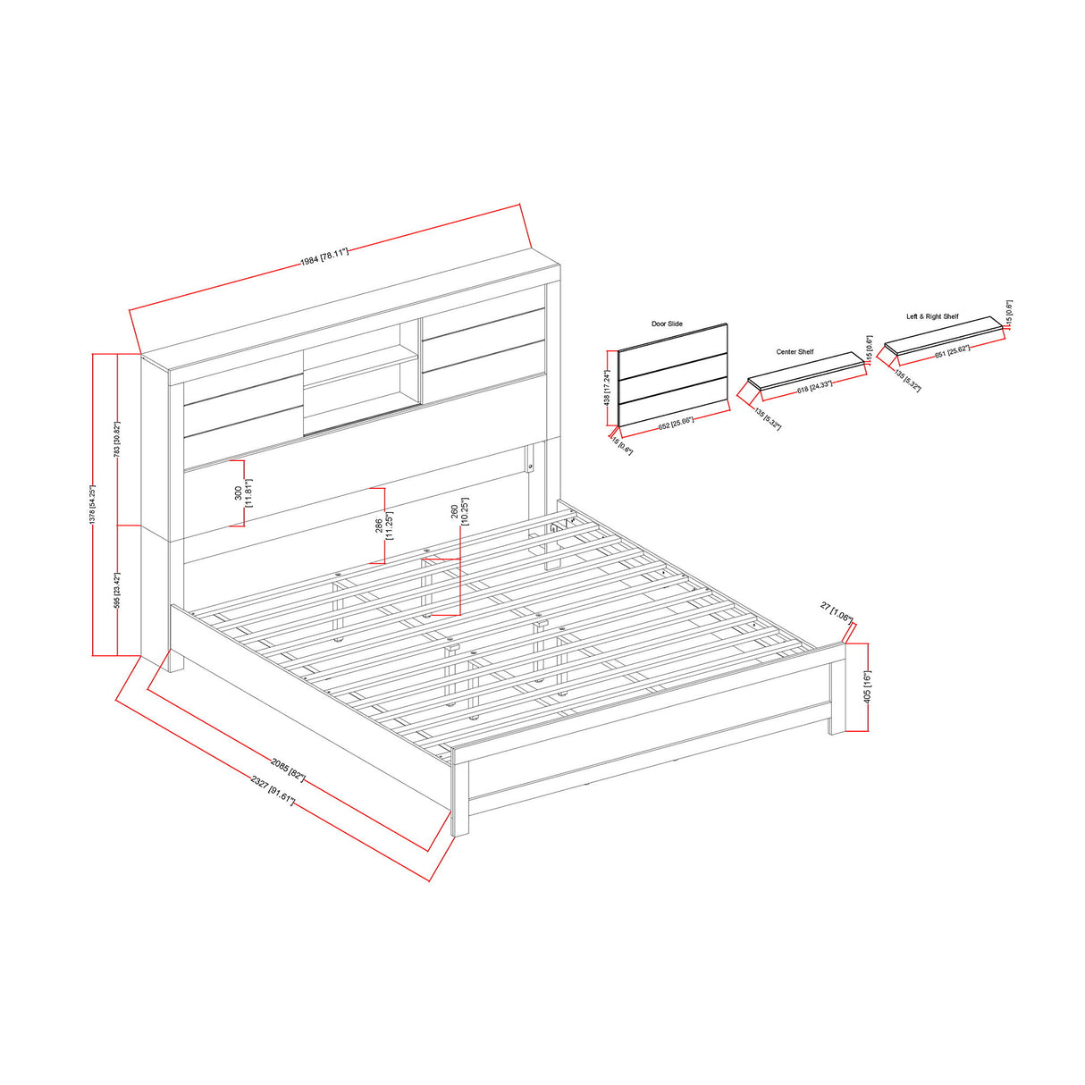 Soluto - Bed With Bookcase Headboard