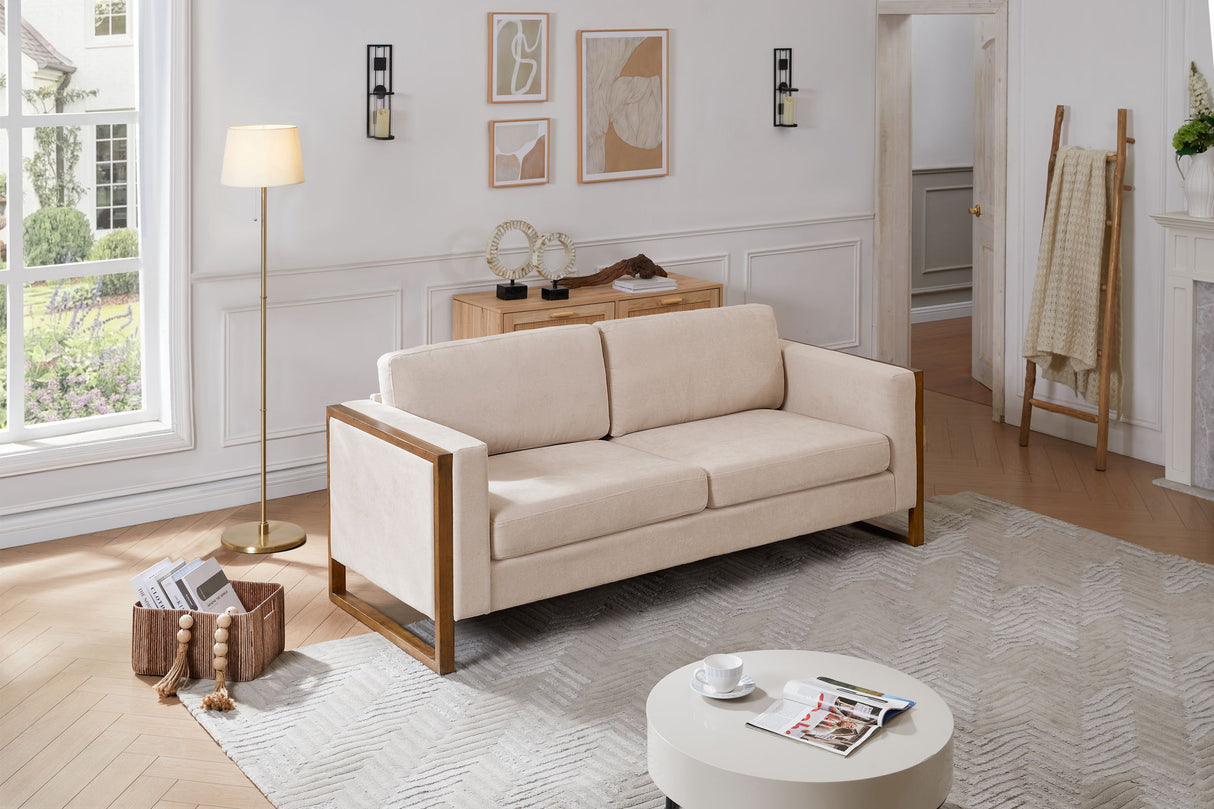 Modern Sofa With Solid Wood Legs, 3 Seater