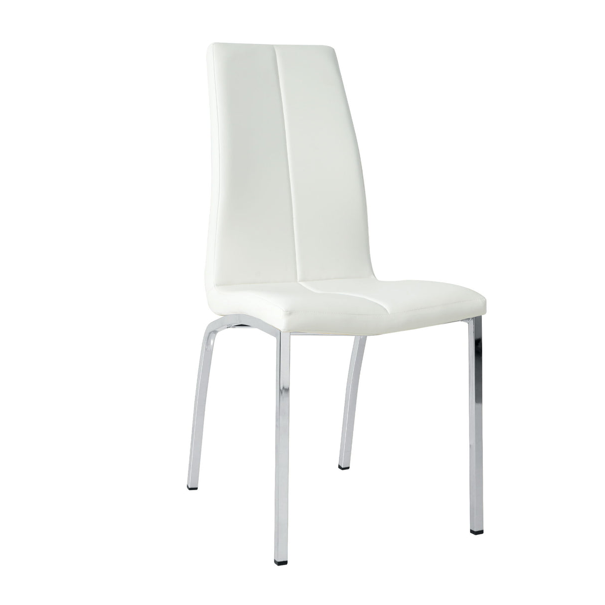 Modern Upholstered Dining Chair (Set of 4) With Electroplated Metal Legs - White