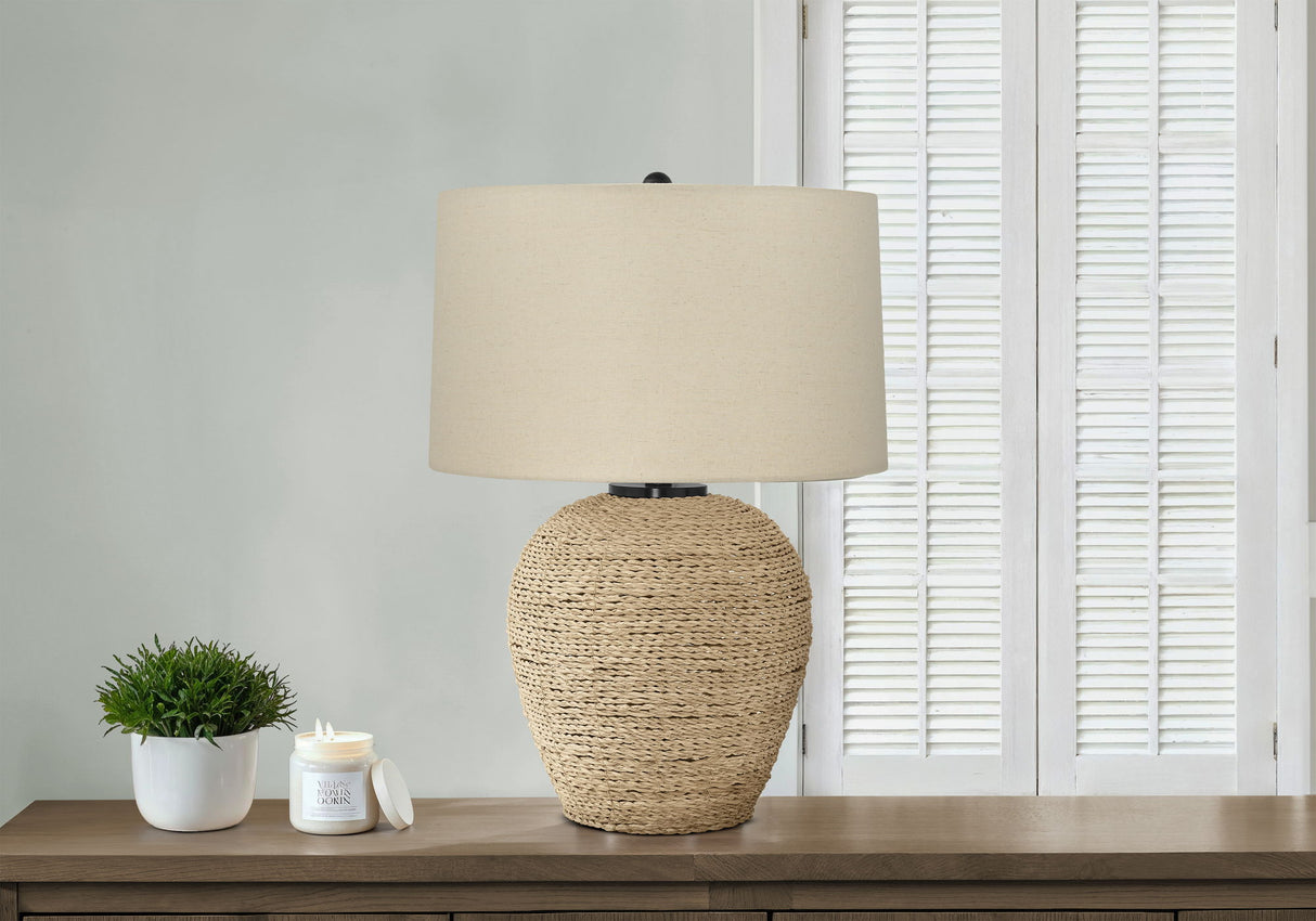 Lighting, Table Lamp, Rattan, Resin, Transitional - Beige