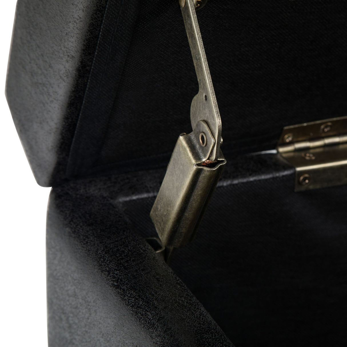 Avalon - Storage Ottoman Bench - Distressed Black