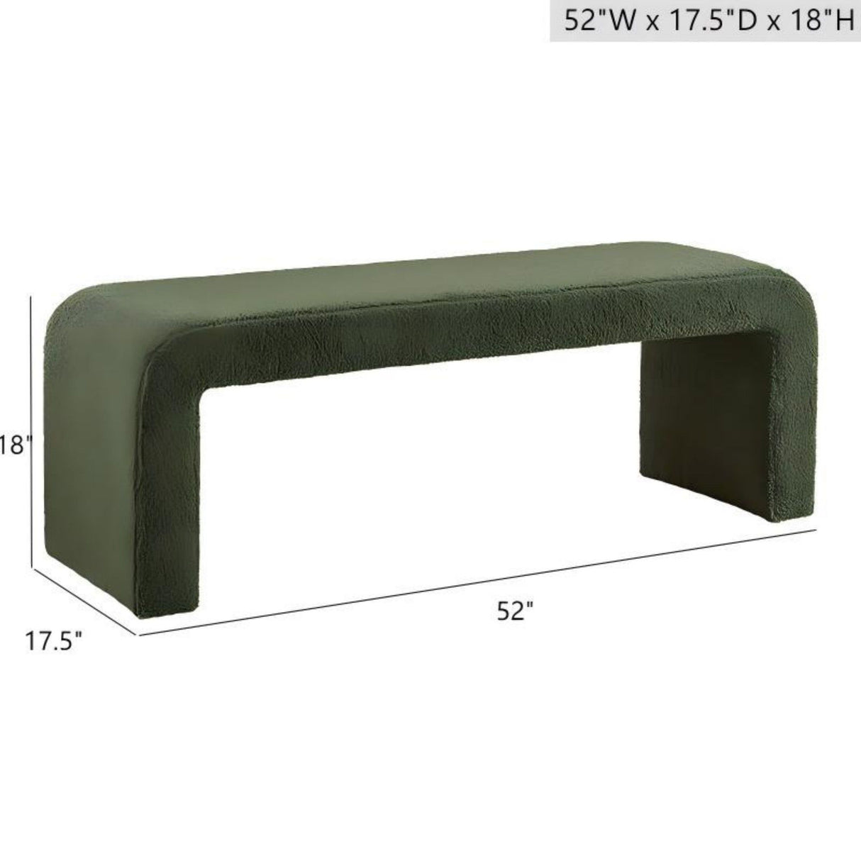 Modern Contemporary Boucle Waterfall Bench