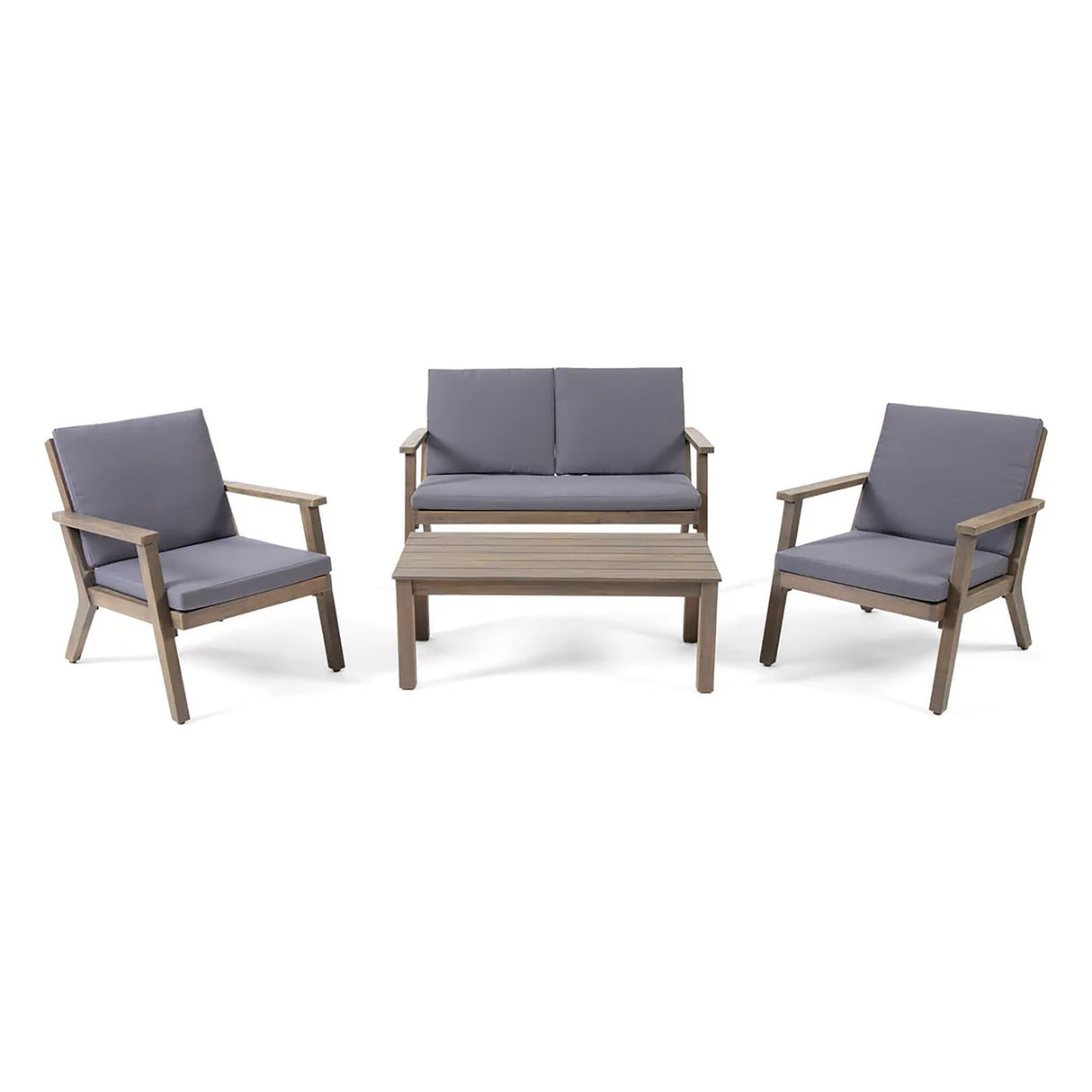 Avacyn - Outdoor Acacia Wood 4 Seater Chat Set With Cushions