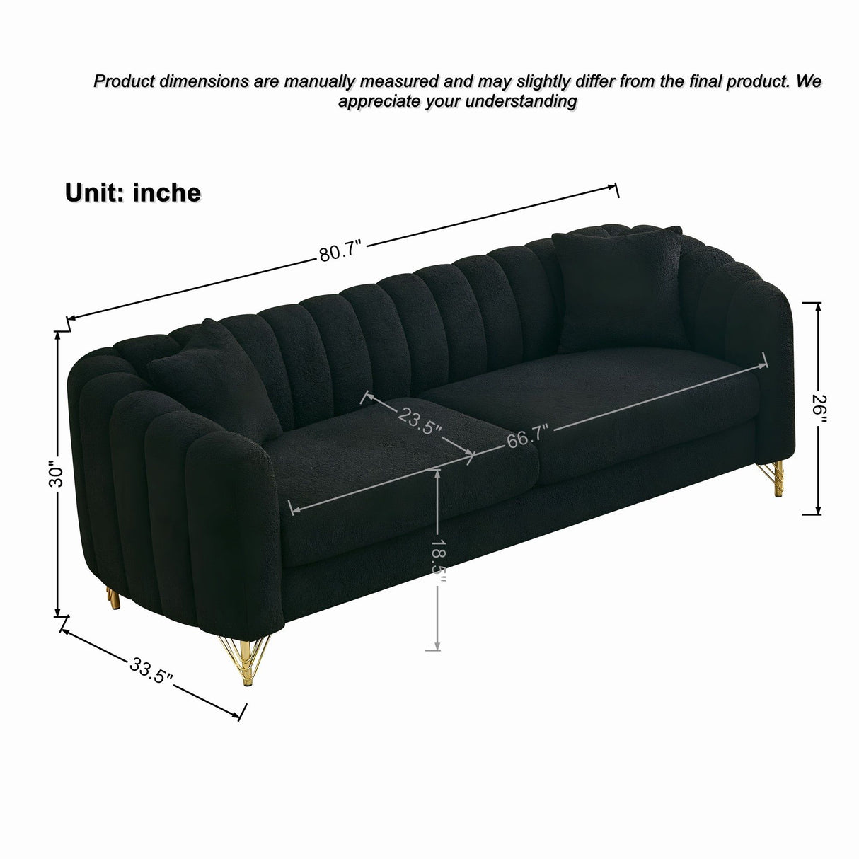 Tufted Oversized Sofa For Living Spaces