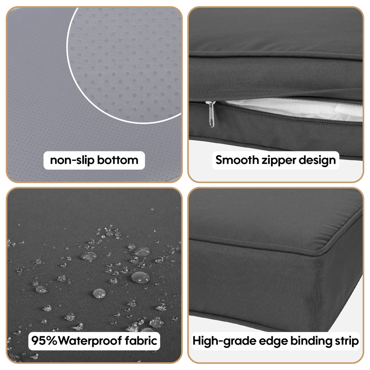 Cushion Covers For 7 Piece Wicker Sectional Sofa, 14 Pack Seat And Back Slipcovers With Zipper