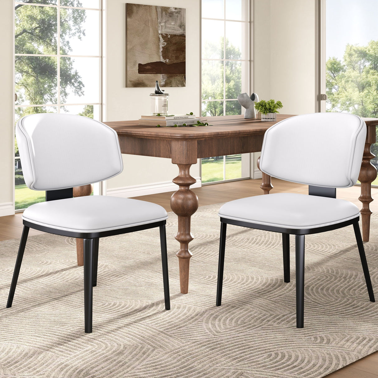 Modern Upholstered Dining Chairs (Set of 2)