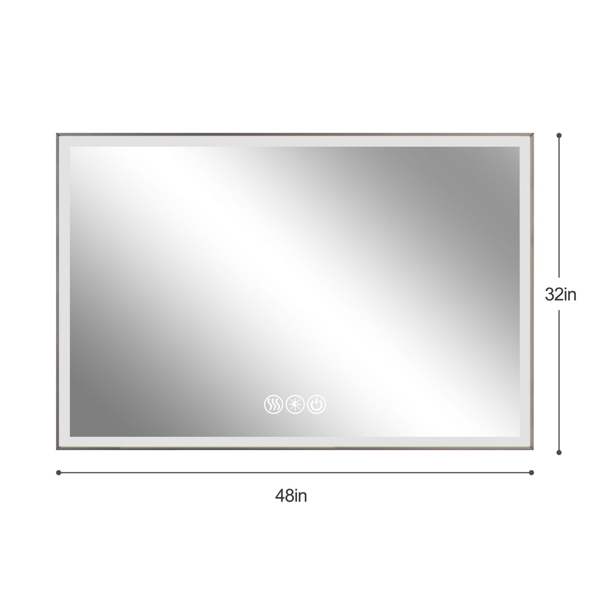 Modern LED Bathroom Vanity Mirror With Aluminum Frame, 45° Beveled Lights, Anti Fog - Silver