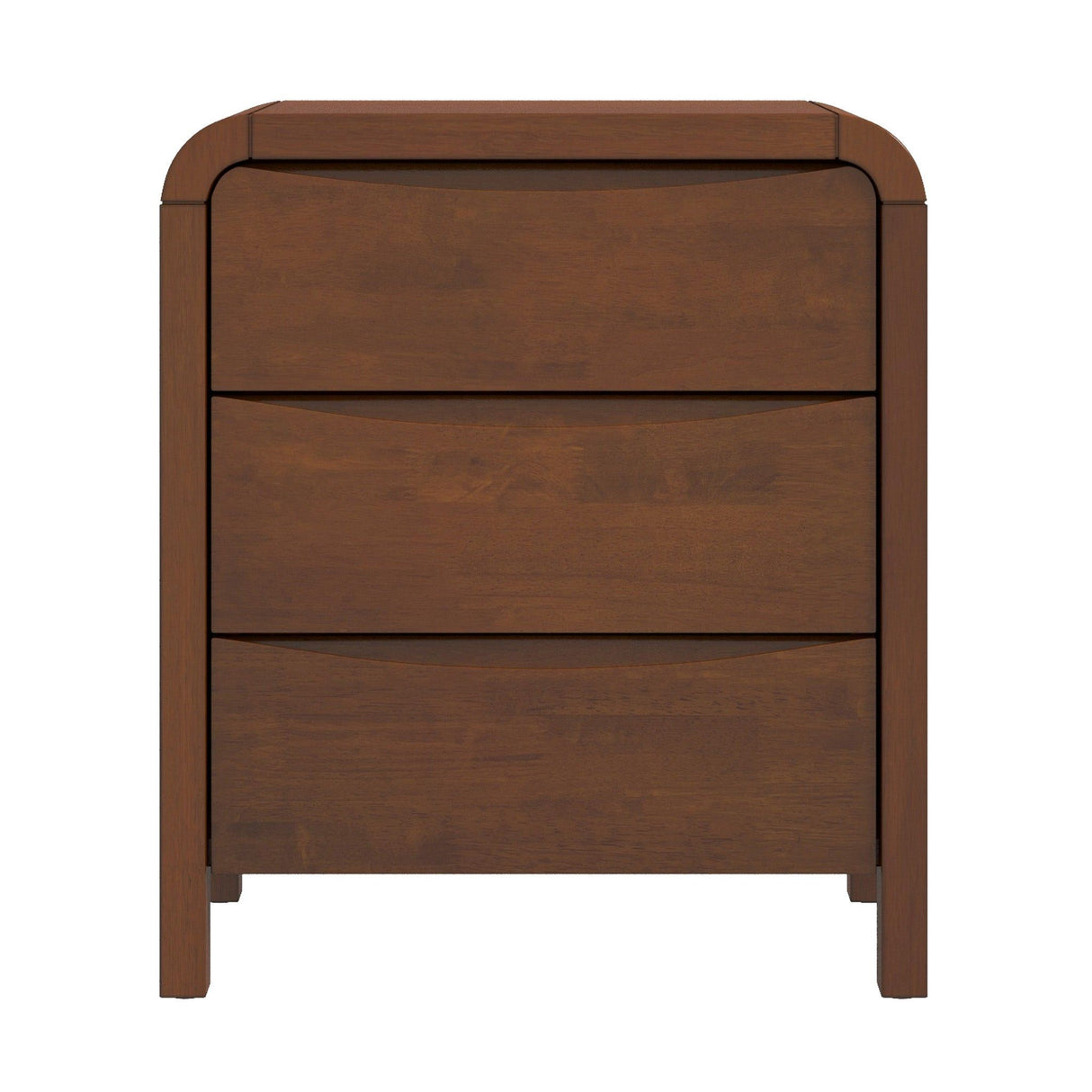 Lionel - Mid-Century Modern Nightstand 3 Drawer Bed Side Table - Brown