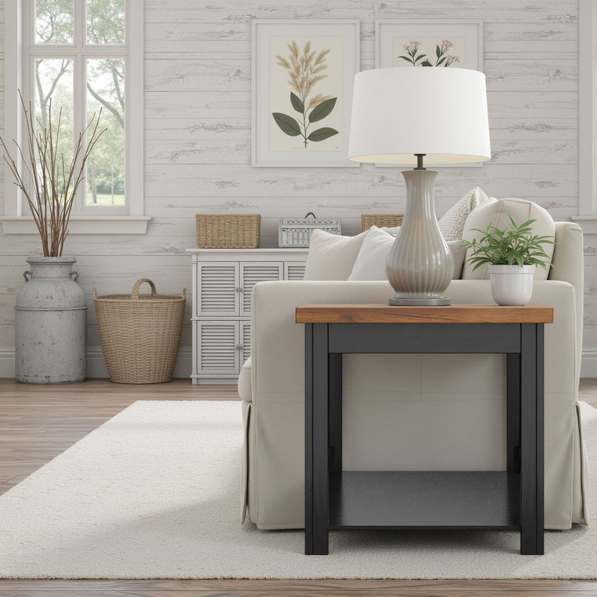 Essex - Side Table - Black, Whiskey