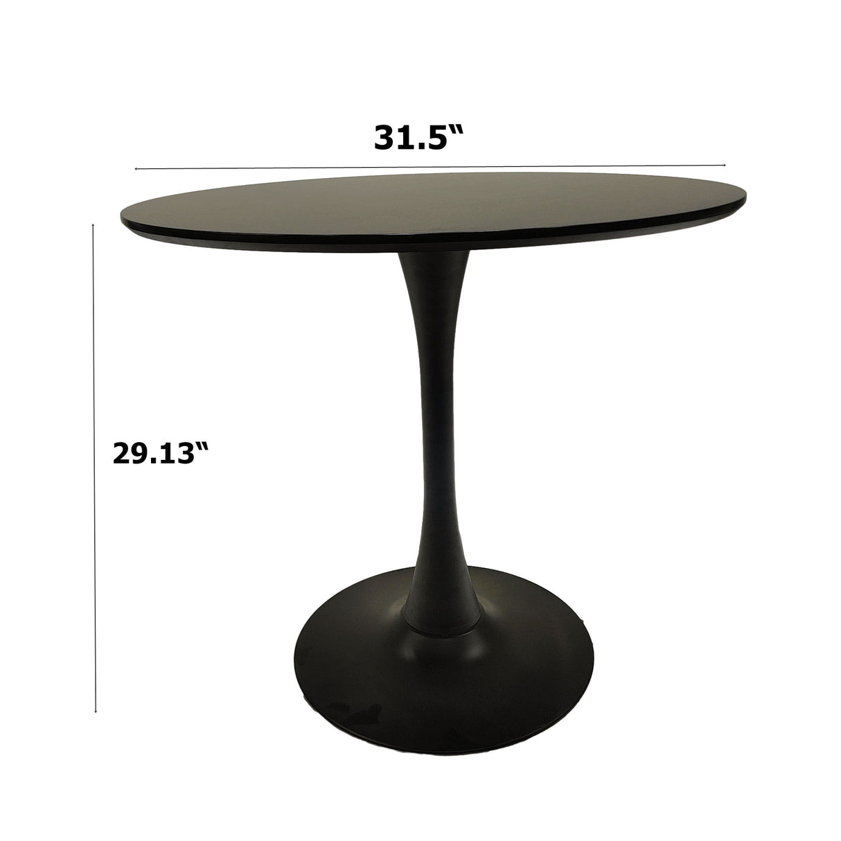 Modern Dining Table Set For 4 With Suede Upholstered Chairs, Round Design - Black / Gray