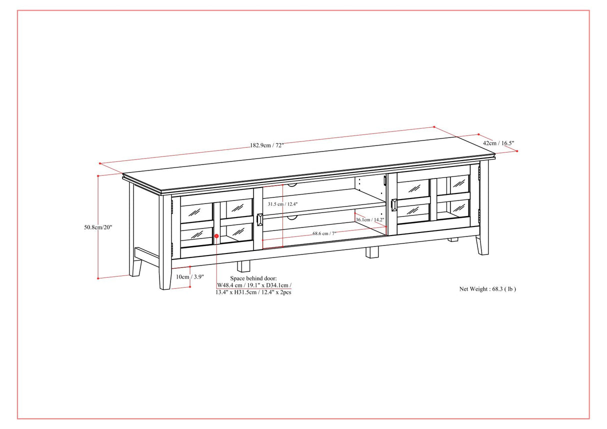 Artisan - Low TV Media Stand - Brown