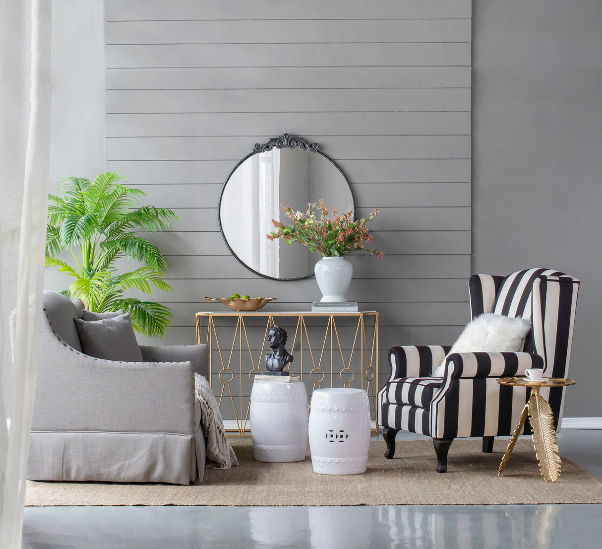 Classic Design Mirror With Baroque Inspired Frame For Bathroom, Entryway Console Lean Against Wall