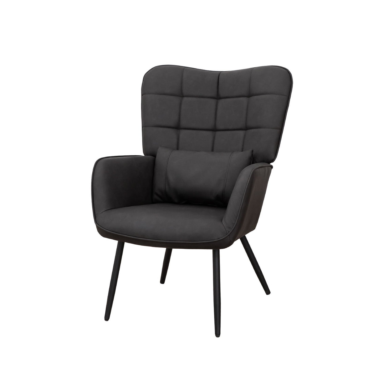 Modern Accent Arm Chair High Back With Metal Legs And Soft Padded