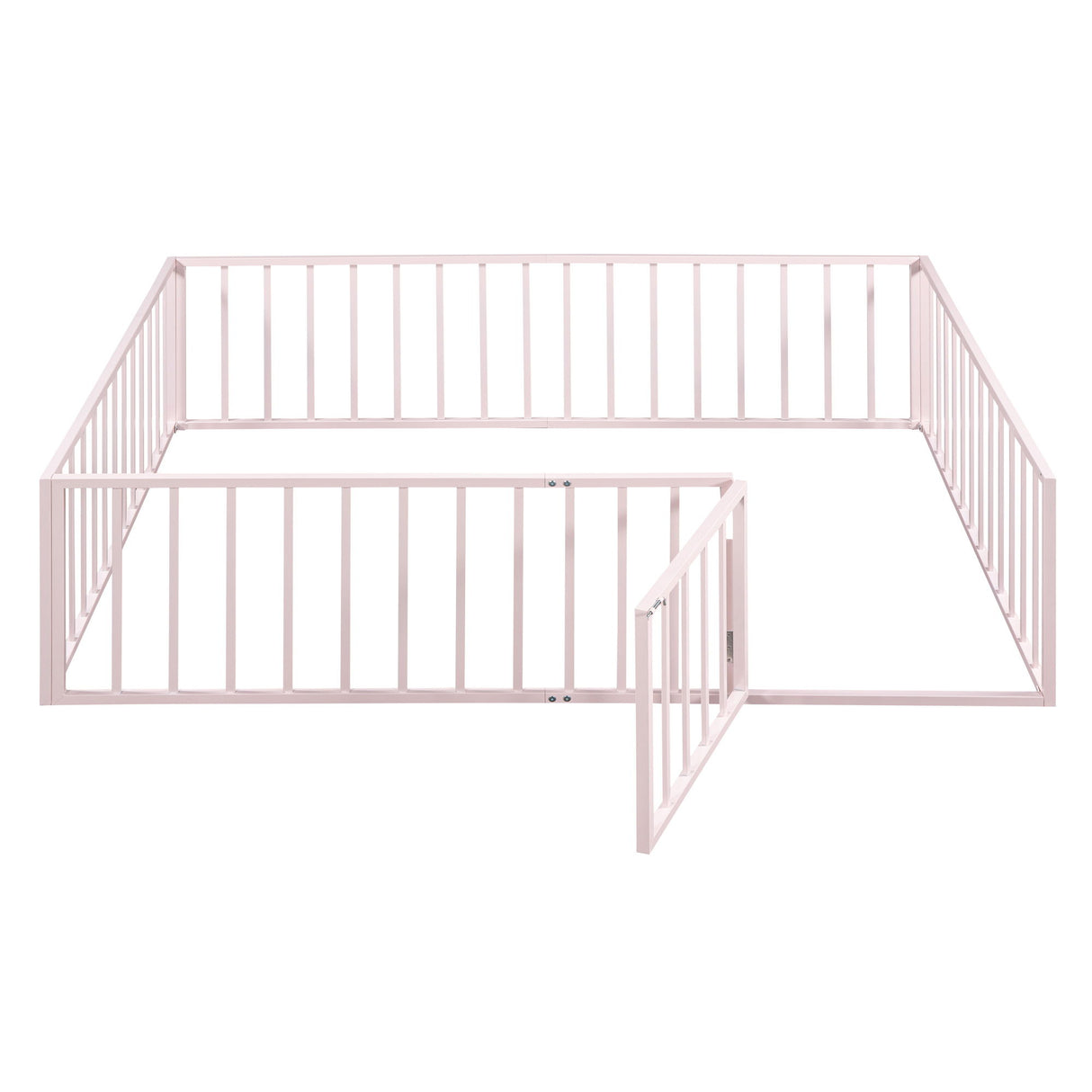 Metal Floor Bed Frame With Fence And Door