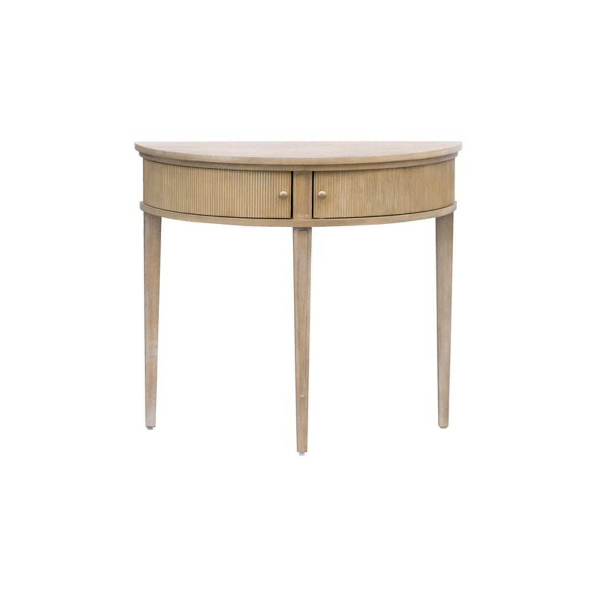 Vintage Inspired Storage Console Table With Fluted Doors