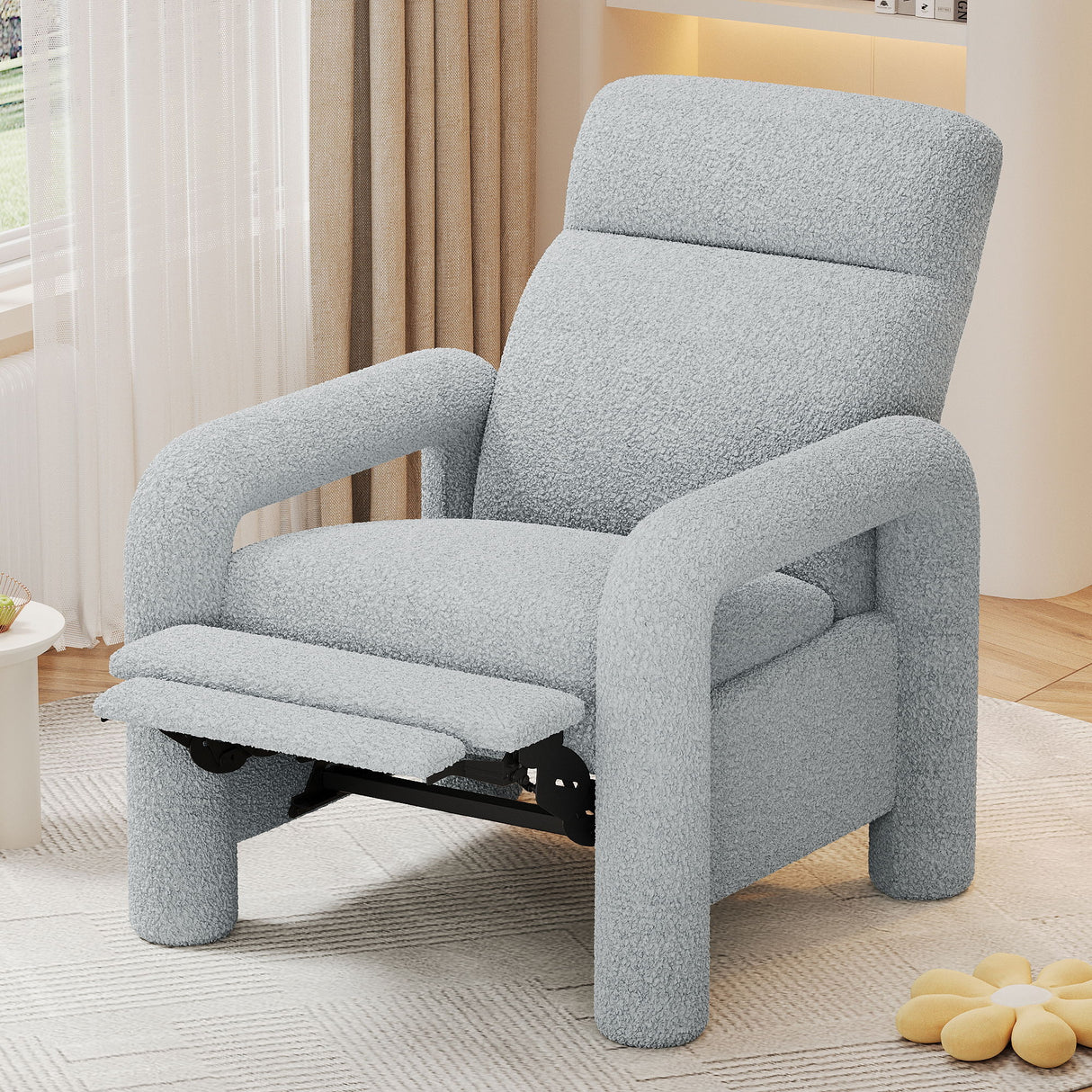 Push Back Recliner Armchair Upholstered Recliner Chair Single Sofa With Adjustable Backrest