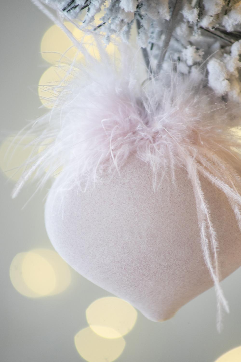 Christmas Ball Ornaments, Glass Decorative Hanging Ball Christmas Tree Ornaments For Holiday Party Decorations (Set of 6) - Pink