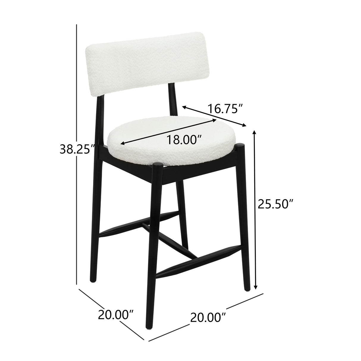 Mid Century Modern Counter Stools, Fabric Upholstered Chairs