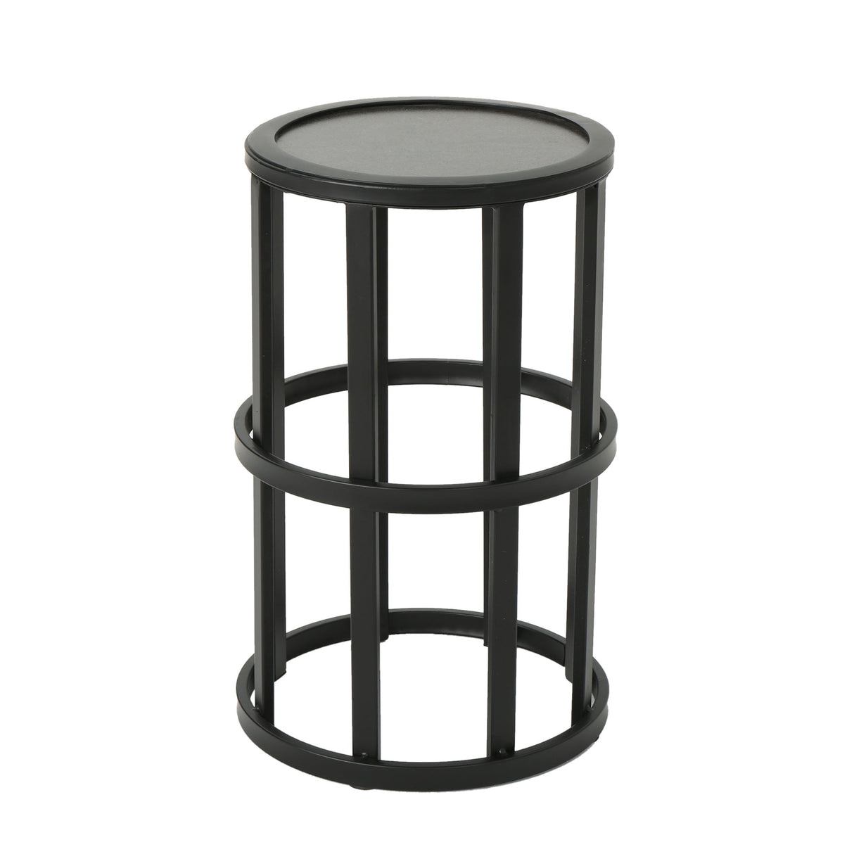 Outdoor Powder Coated Side Table - Gray