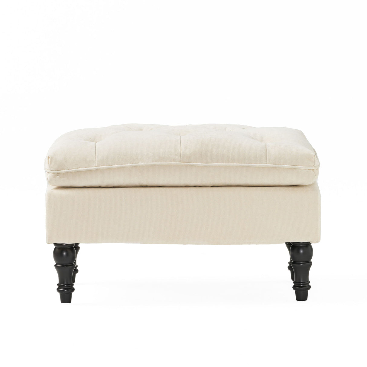 Lofton - Pillow Top Ottoman With Button Tufting - Cream