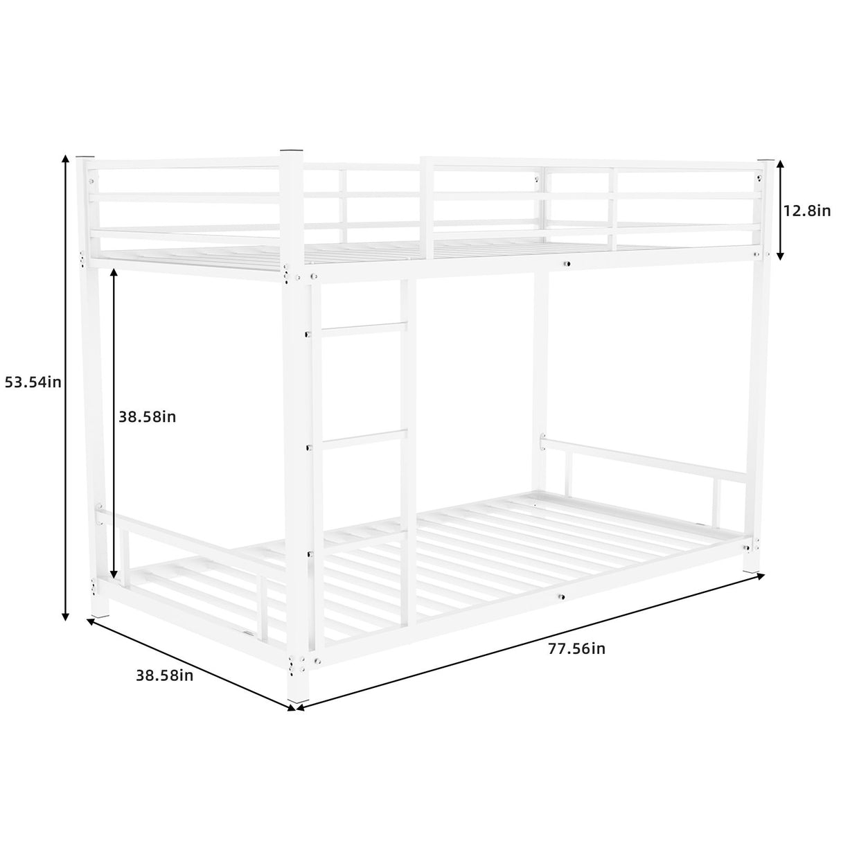 Bunk Bed With Noise Reduction And Safety Guardrail
